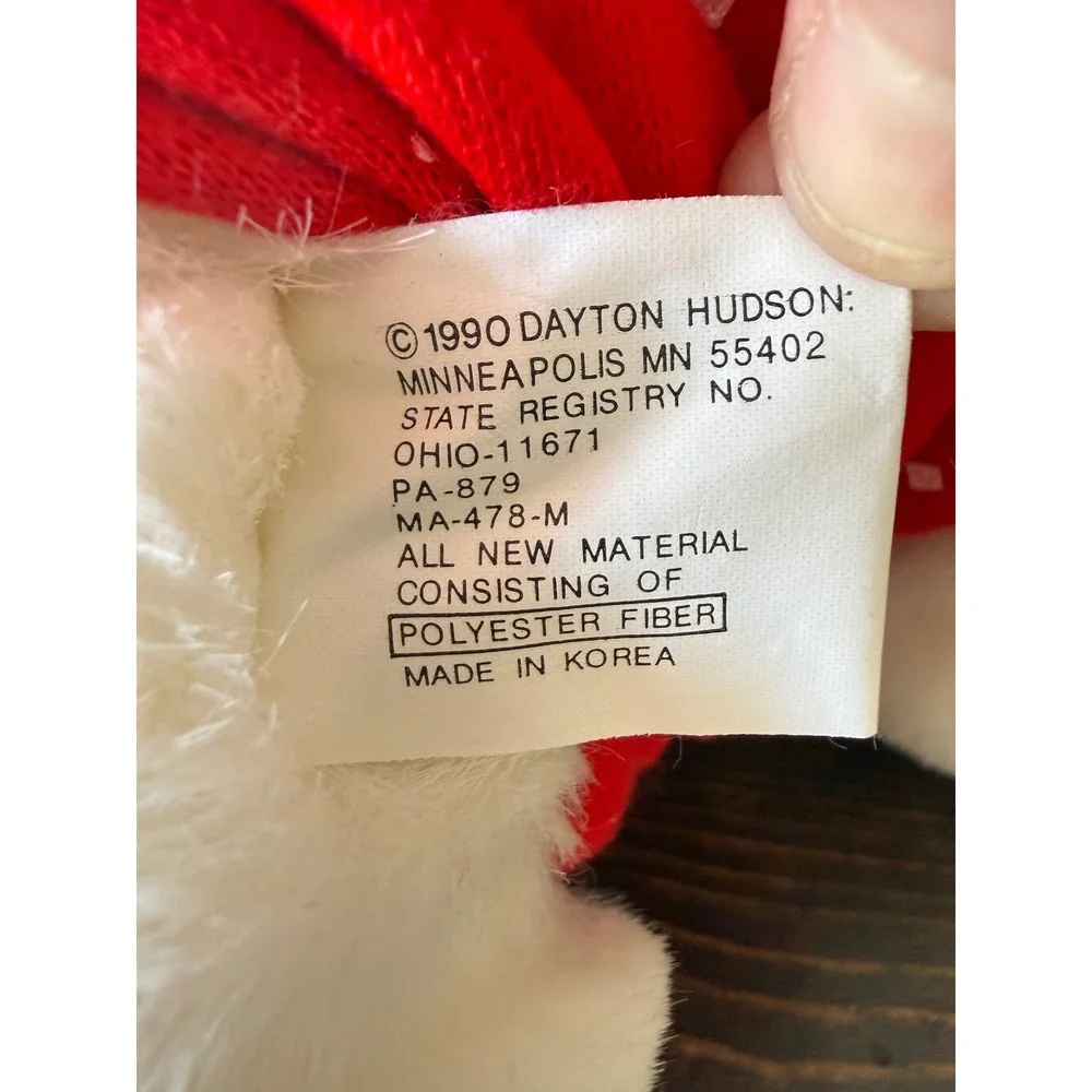 Vintage 1990 Dayton Hudson Santa Bear Plush White Christmas Polar Bear 17 inch